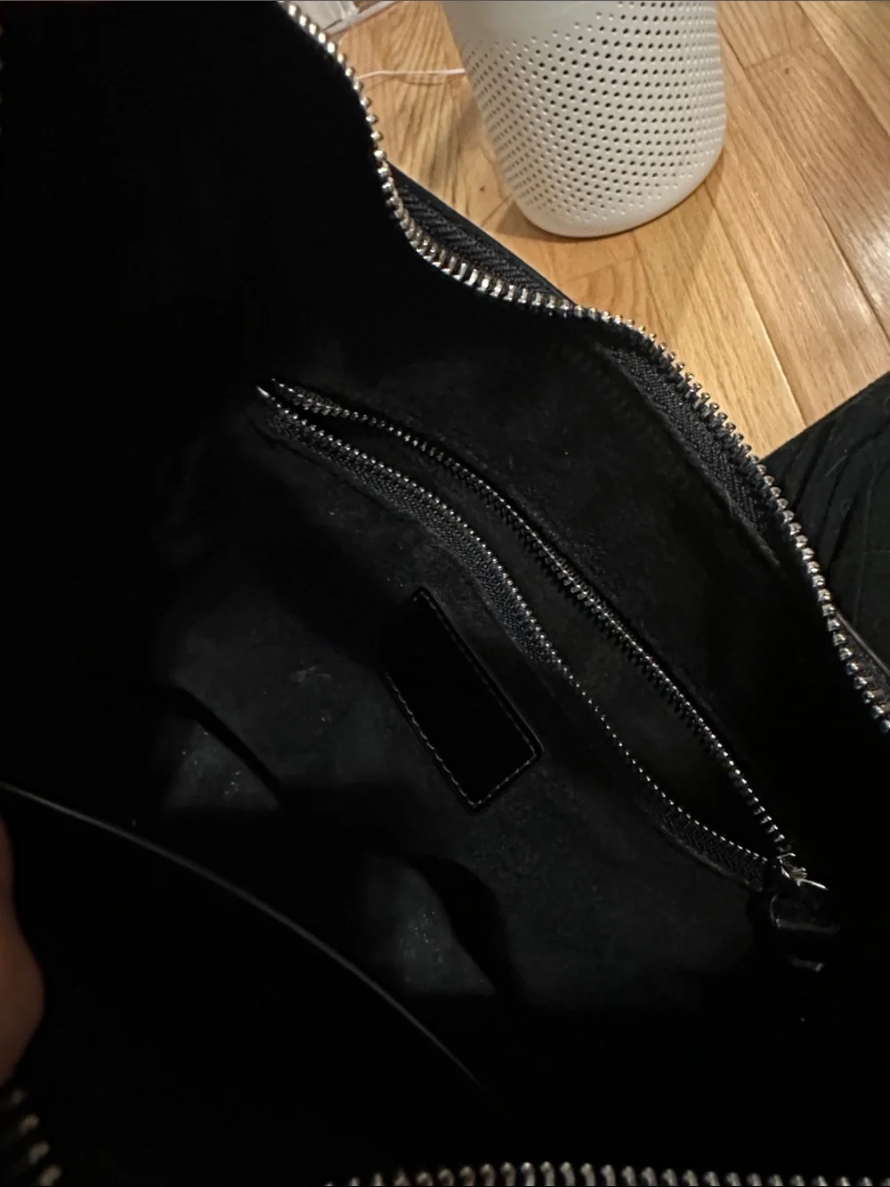 STAUD Alec Black Leather Shoulder Bag